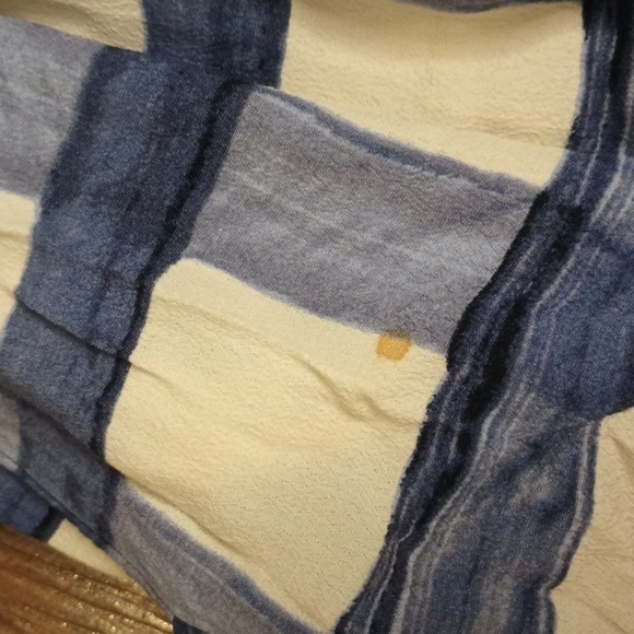 Maybe Blue and White Large Print Gingham 1/2 Sleeve Dress SSS - Picture 5 of 8